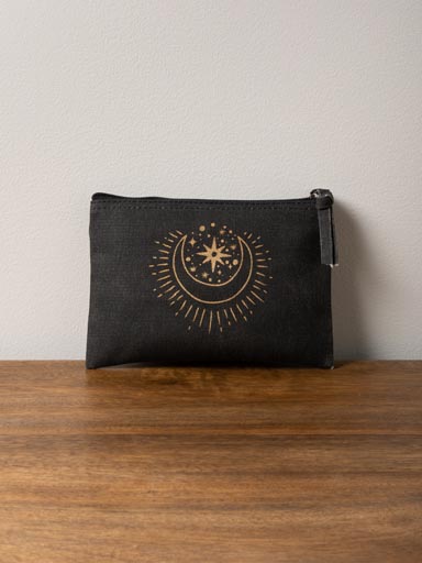 Pochette lune étoilée noire