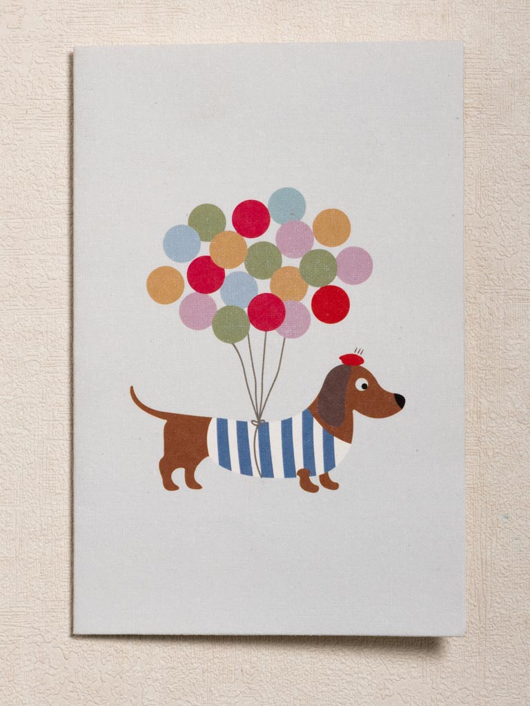 Postcard Dog and balloons with envelope - 3