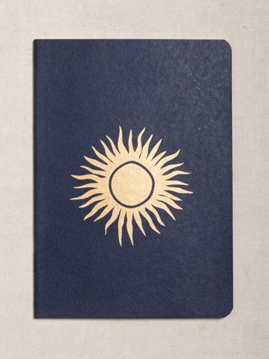 Carnet souple A5 Soleil d'or bleu profond