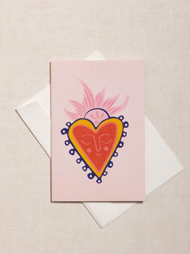 Postcard colored Ex-voto with envelope