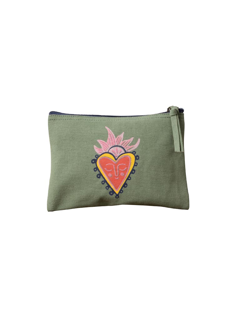 Khaki canvas pouch with colored Ex-voto - 2