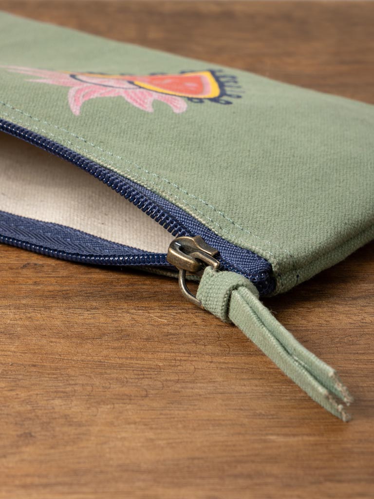 Khaki canvas pouch with colored Ex-voto - 4