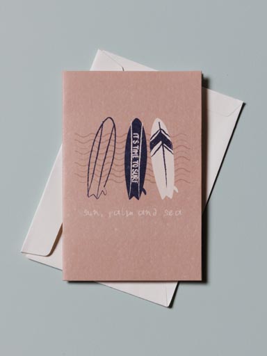 Postcard surfboard with envelope