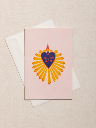 Postcard colored ex-voto with envelope