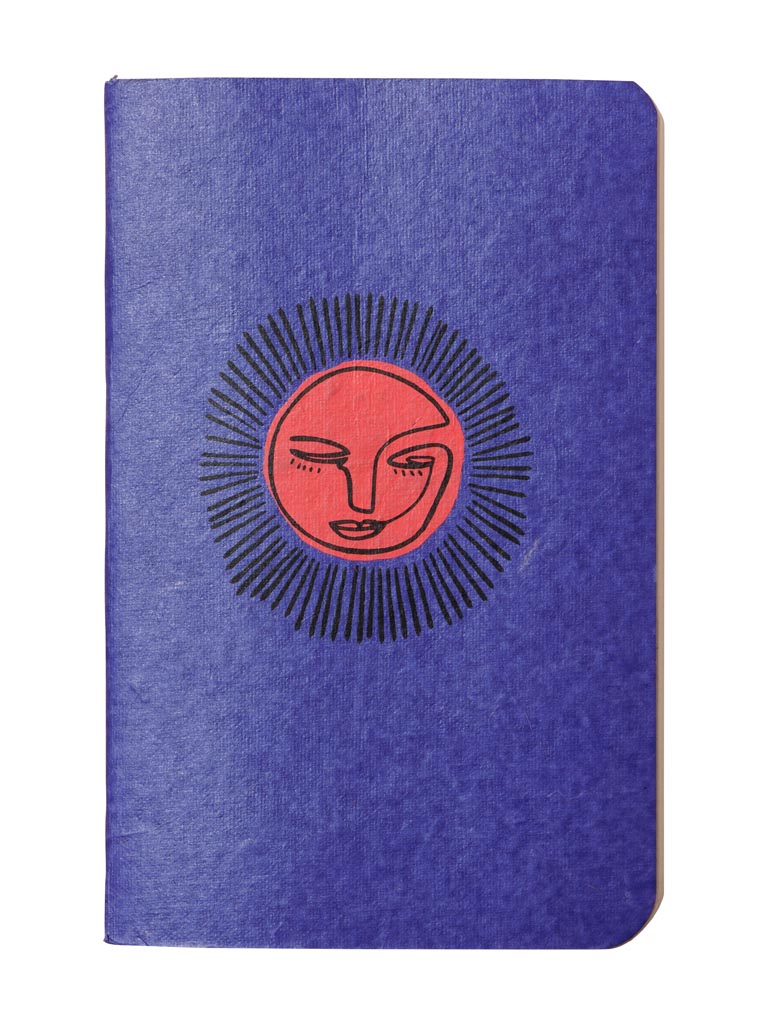 Small soft cover  notebook Sun purple & orange - 2