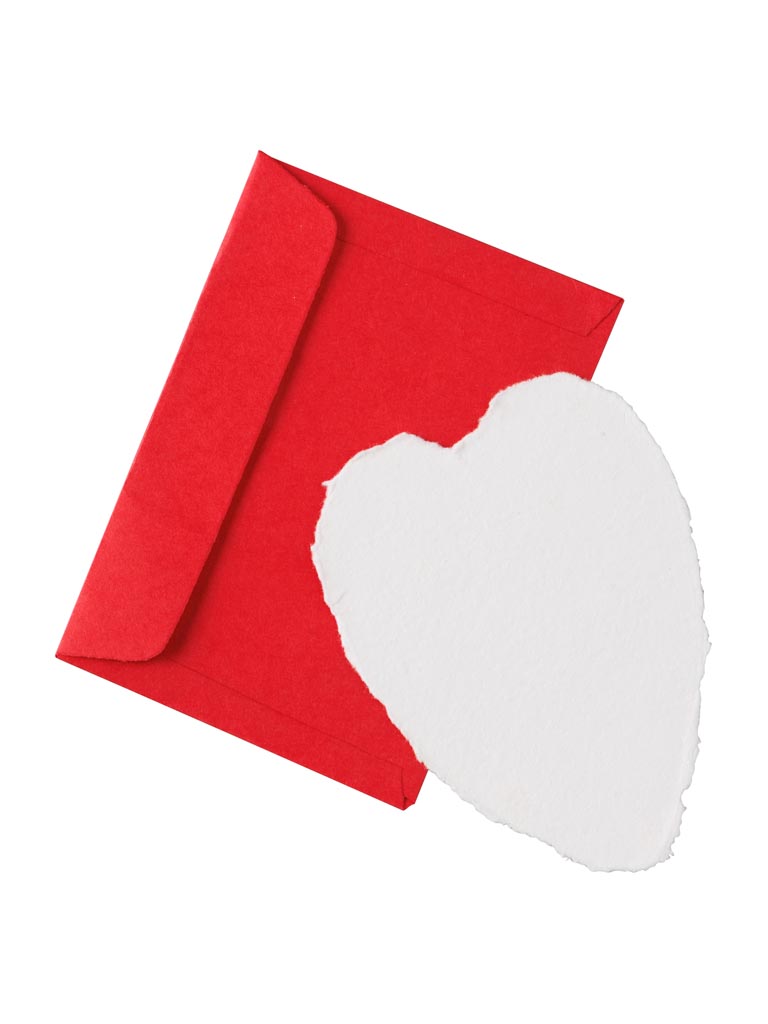 Carte et enveloppe coeur Valentine - 2
