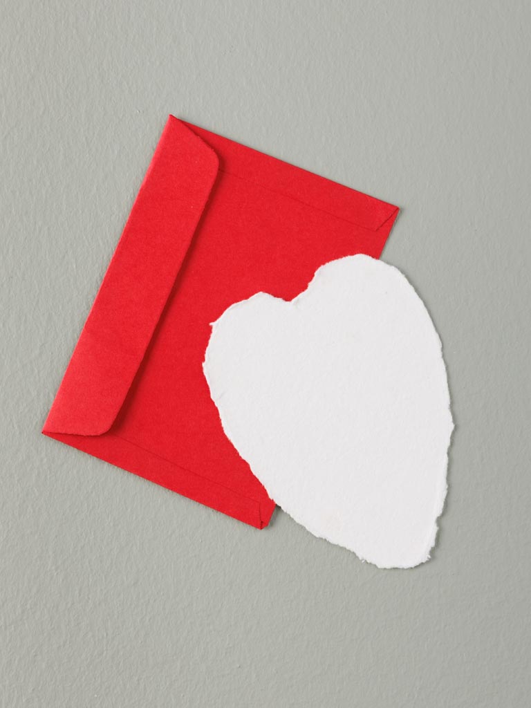 Carte et enveloppe coeur Valentine - 1