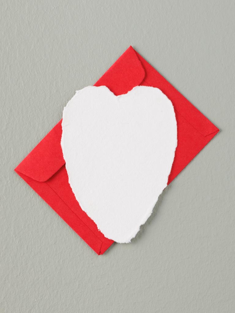 Carte et enveloppe coeur Valentine - 3