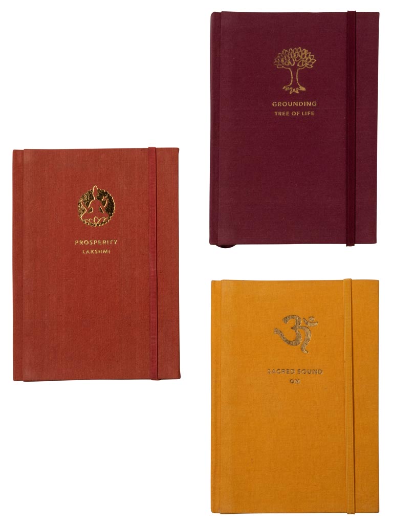 S/3 hard cover linen notebooks Mantras Tierra - 2