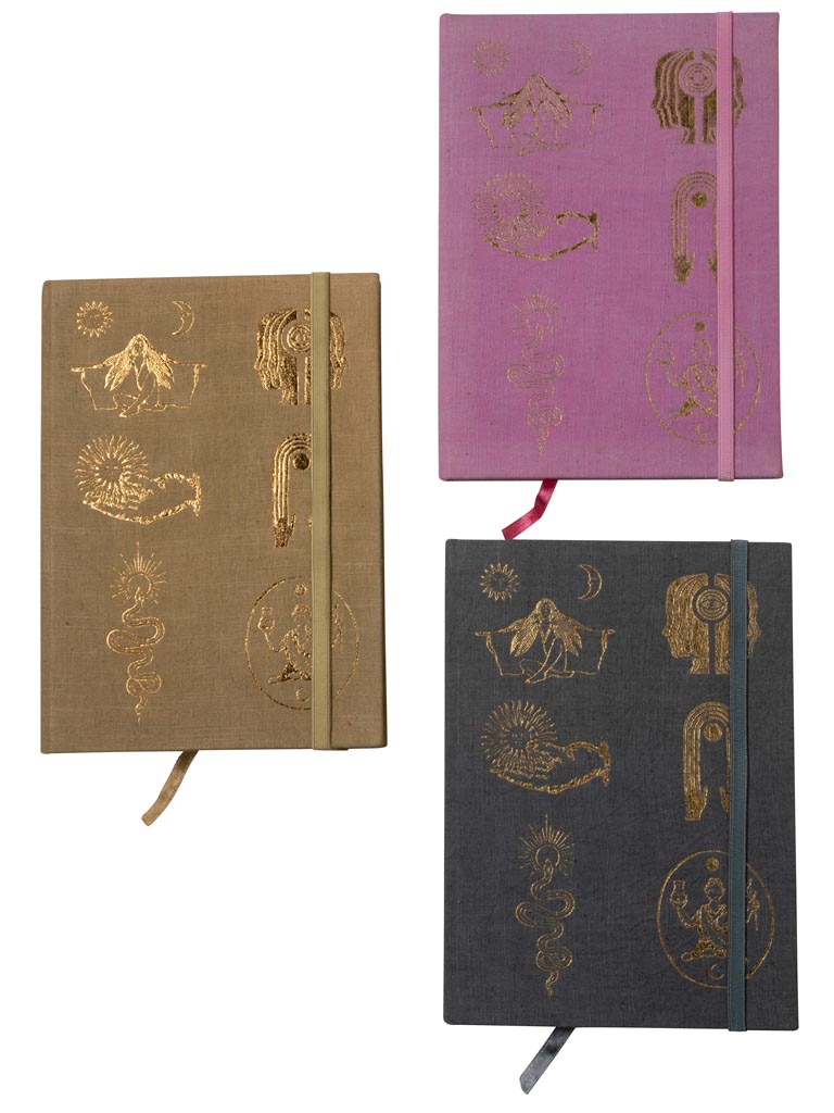 S/3 hard cover linen notebooks A5 Spirits - 2