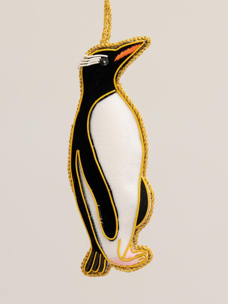 Hanging embroidered penguin - 3