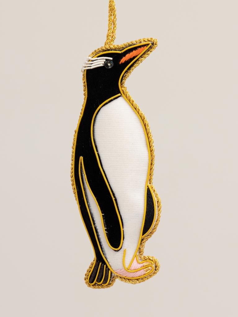 Hanging hand embroidered penguin - 3