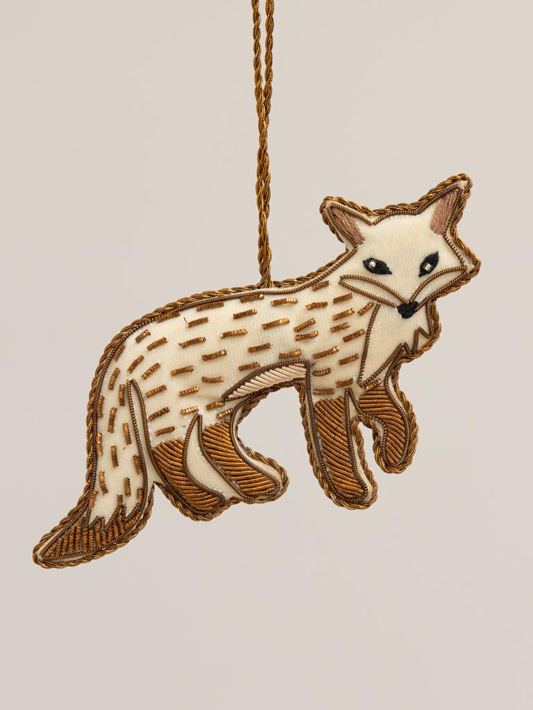 Hanging hand embroidered fox - 3