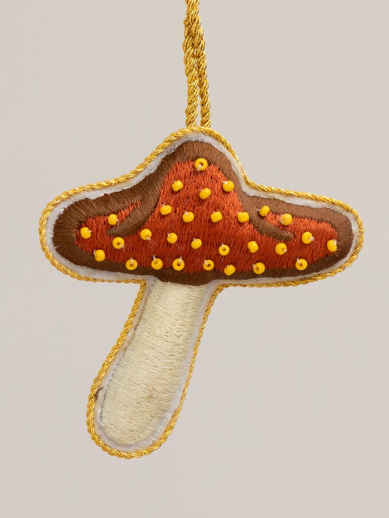 Hanging emboidered mushroom with sequins - 3