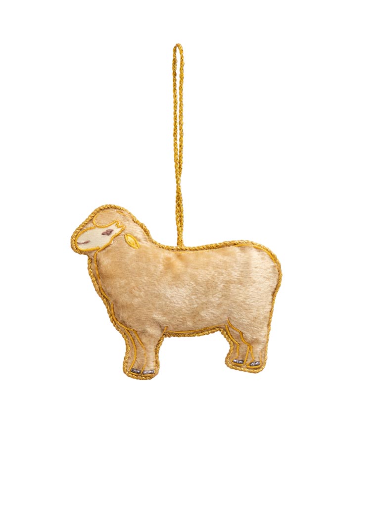 Hanging embroidered sheep - 2