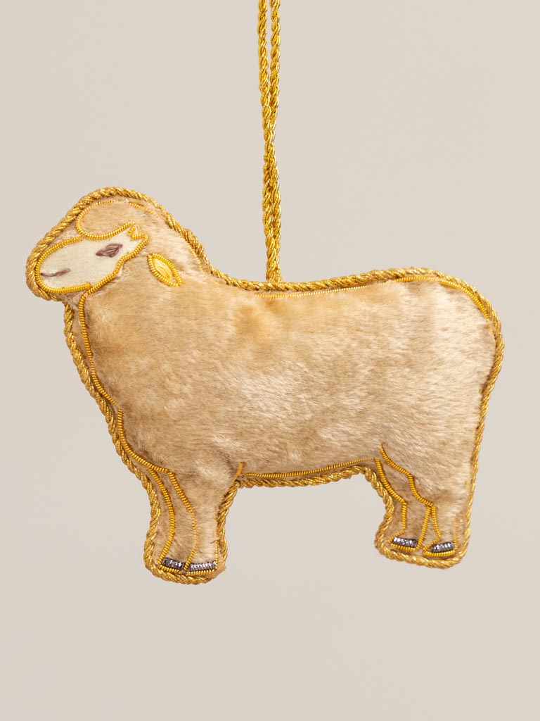 Hanging embroidered sheep - 3