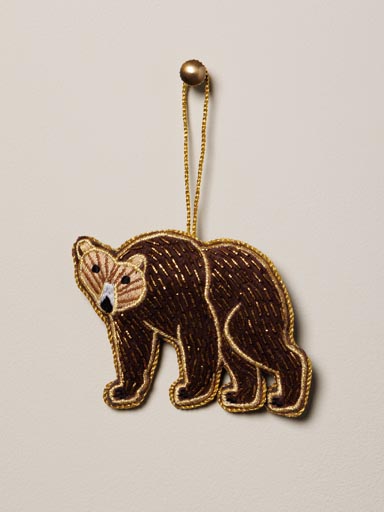 Hanging hand embroidered Grizzly