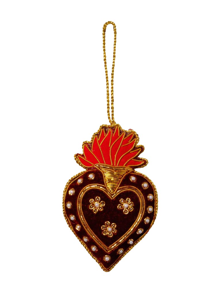 Hanging hand embroidered Flame - 2