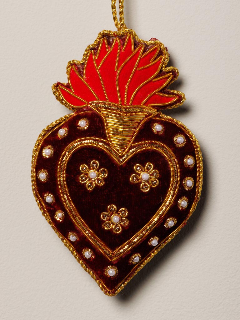 Hanging hand embroidered Flame - 3