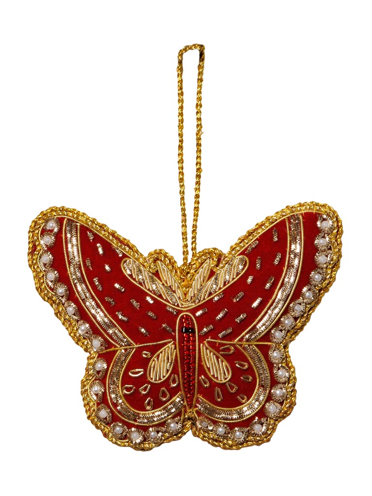 Hanging hand embroidered Butterfly - 2