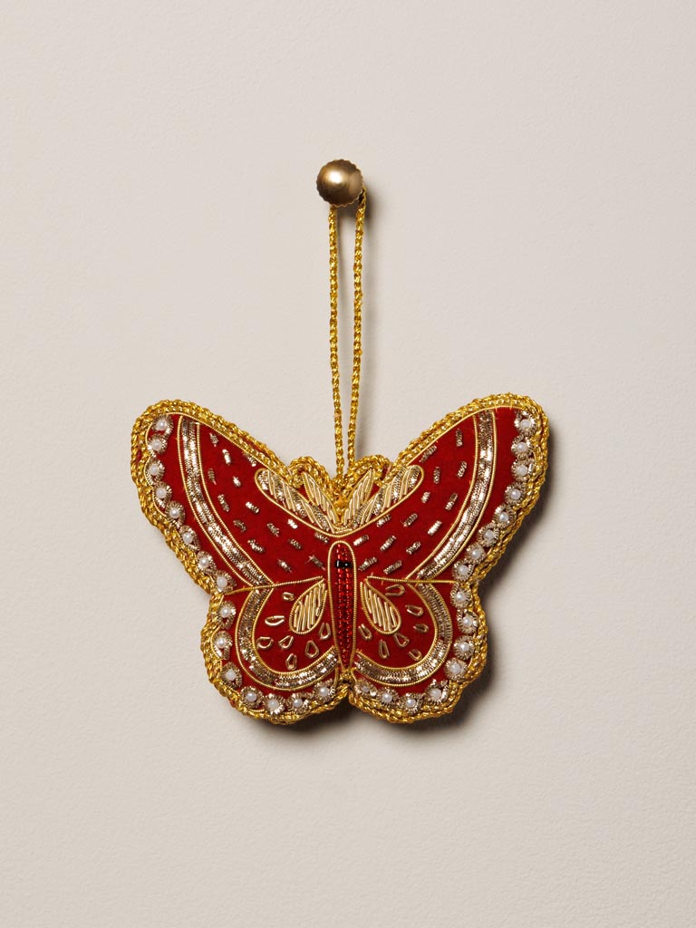 Hanging hand embroidered Butterfly - 1