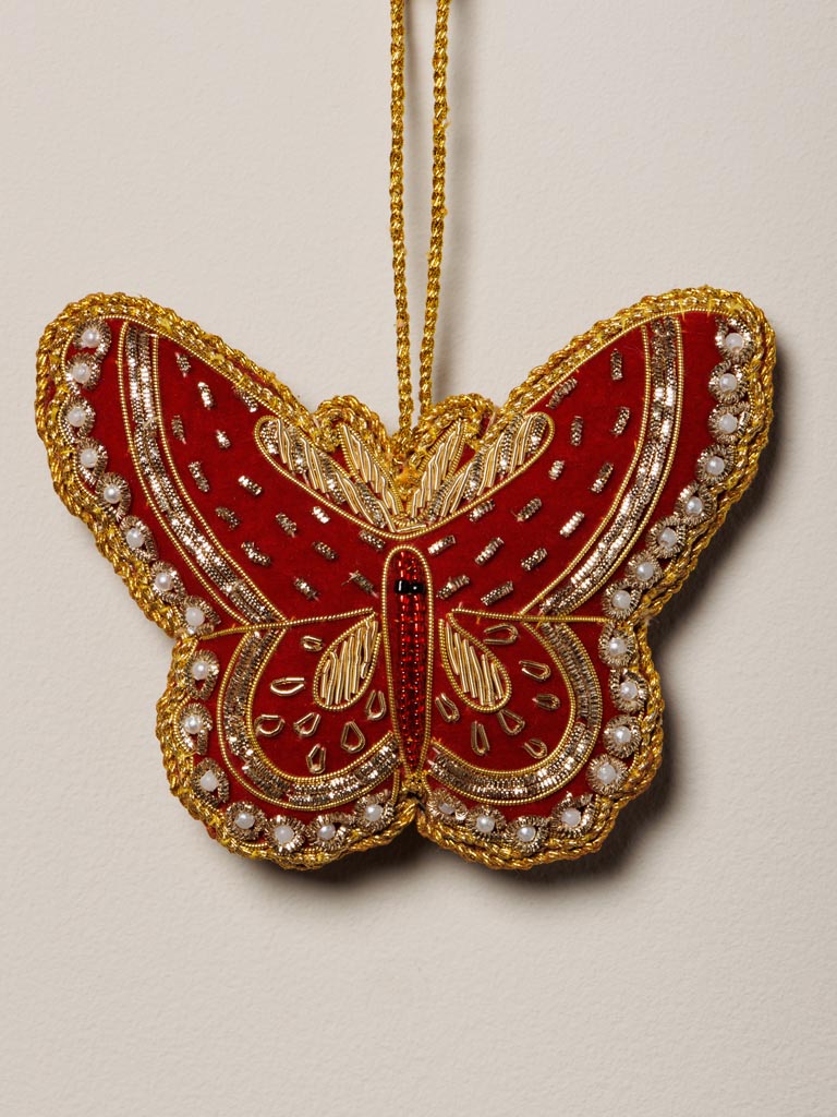 Hanging hand embroidered Butterfly - 3