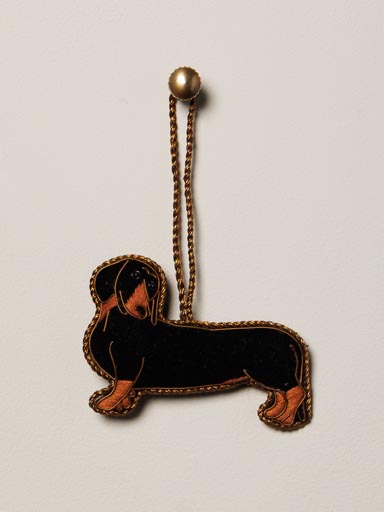 Suspension brodée main Sausage Dog
