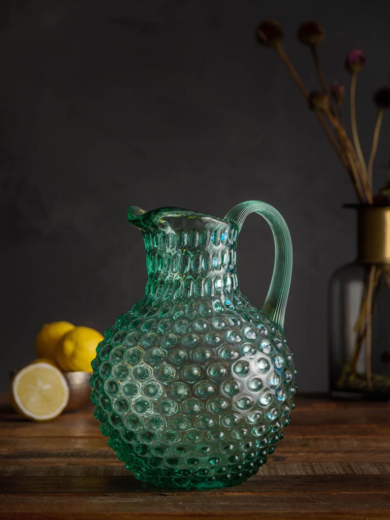 Beryl hobnail pitcher 2L - 1