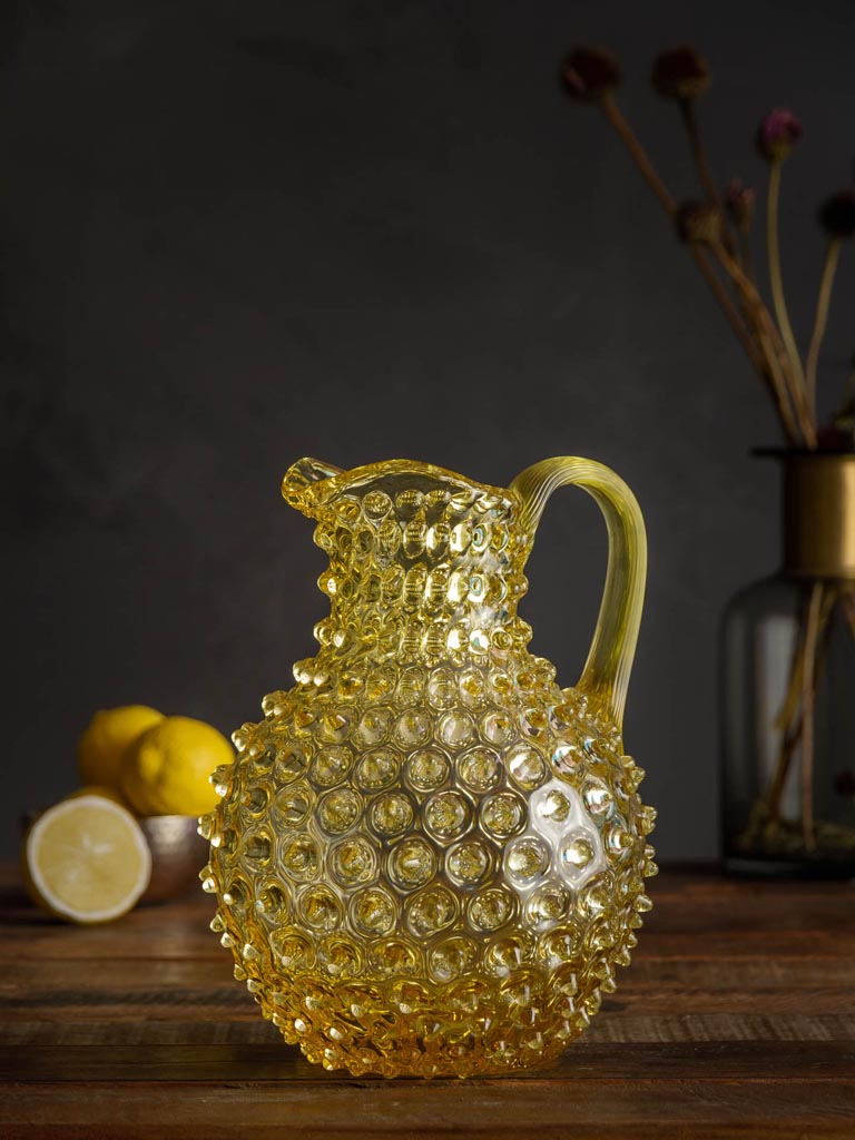 Sun yellow 2L hobnail pitcher - 1