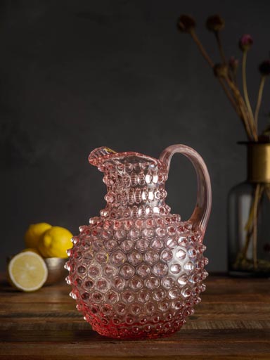 Sweet pink 2L hobnail pitcher