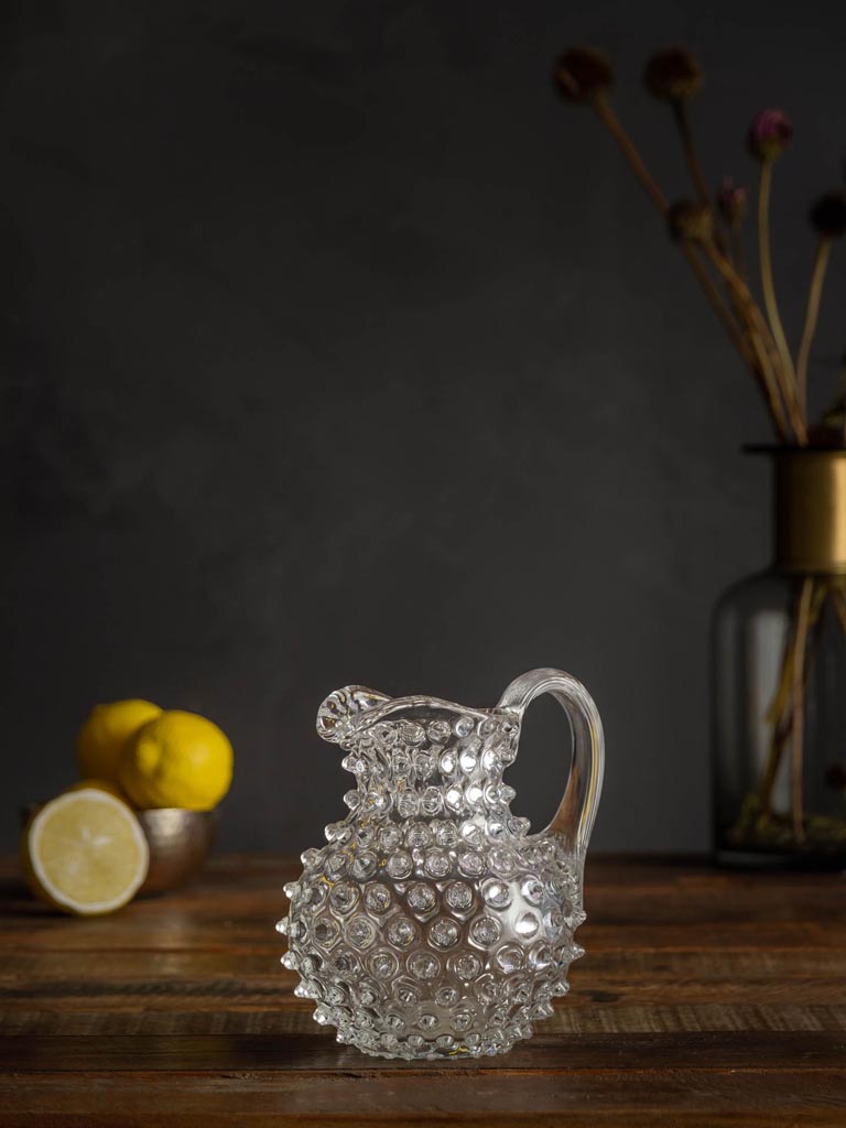 Small clear 50cl hobnail pitcher - 1