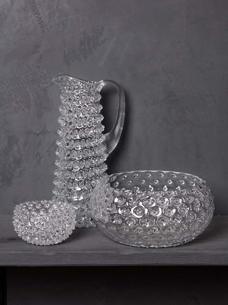 High clear hobnail pitcher 1L - 3