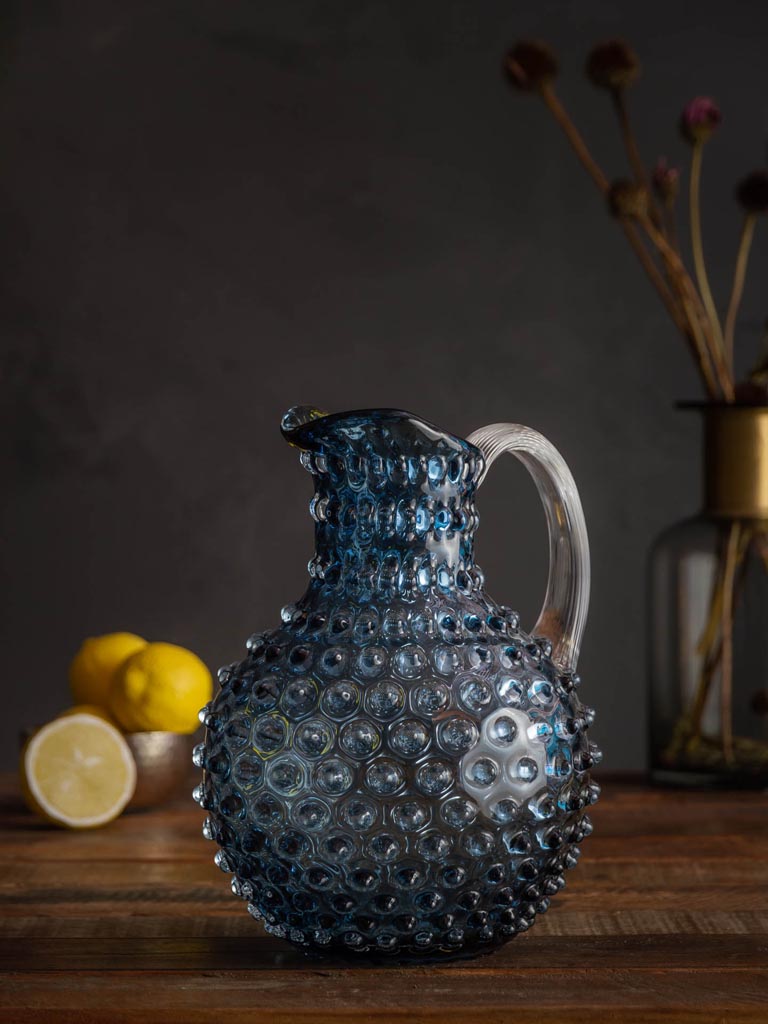 Mineral blue grey hobnail pitcher 2L - 1
