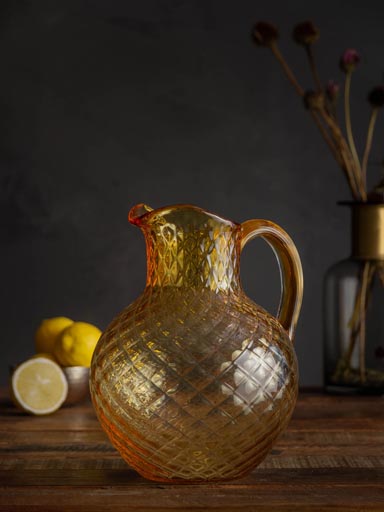 Champagne color jug 2L with diamond pattern