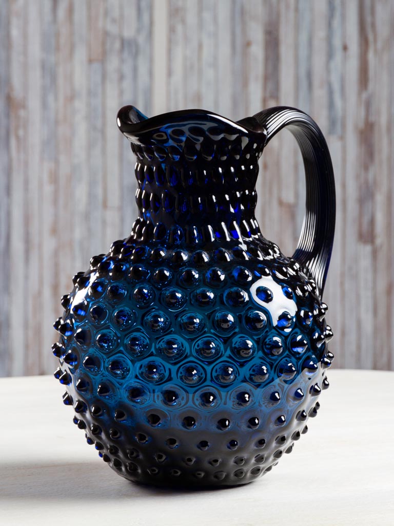 Night blue hobnail pitcher 2L - 1