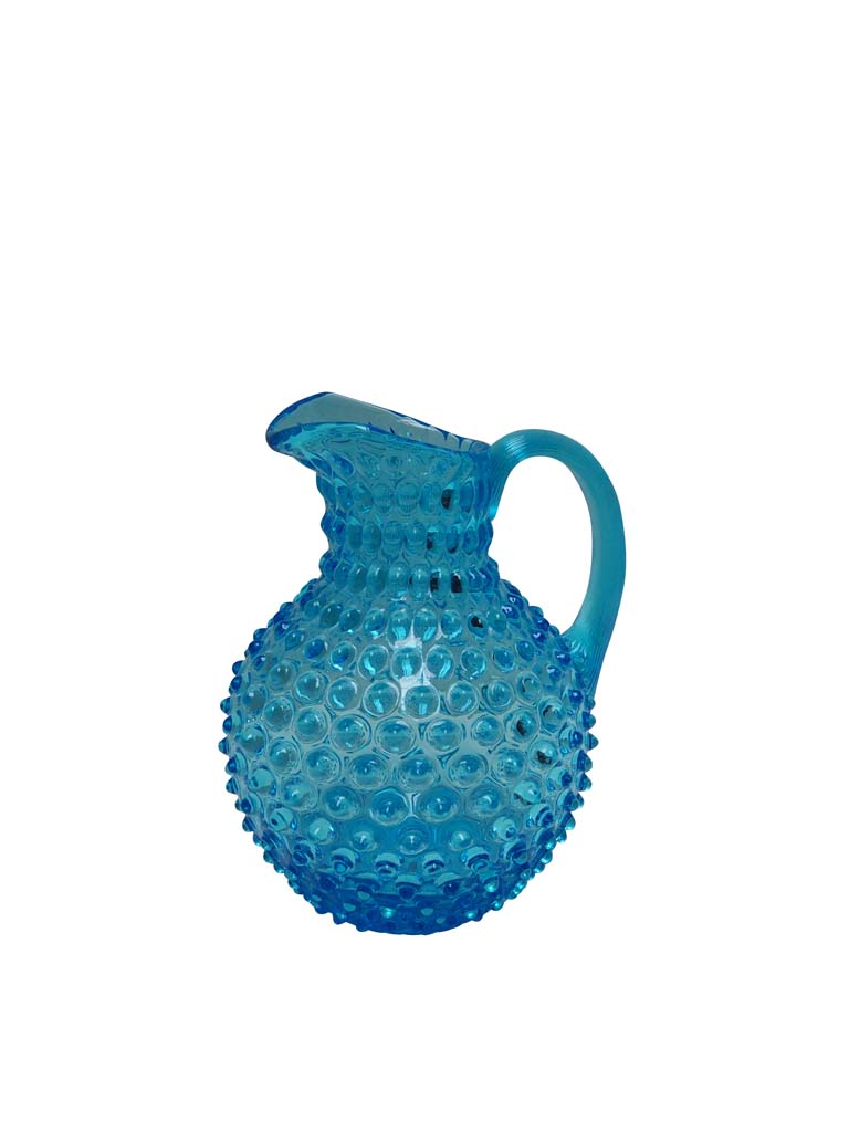 Turquoise 2L hobnail pitcher - 2