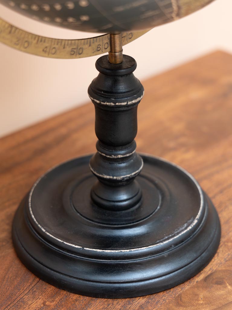 Dark vintage globe on stand 12'' - 4
