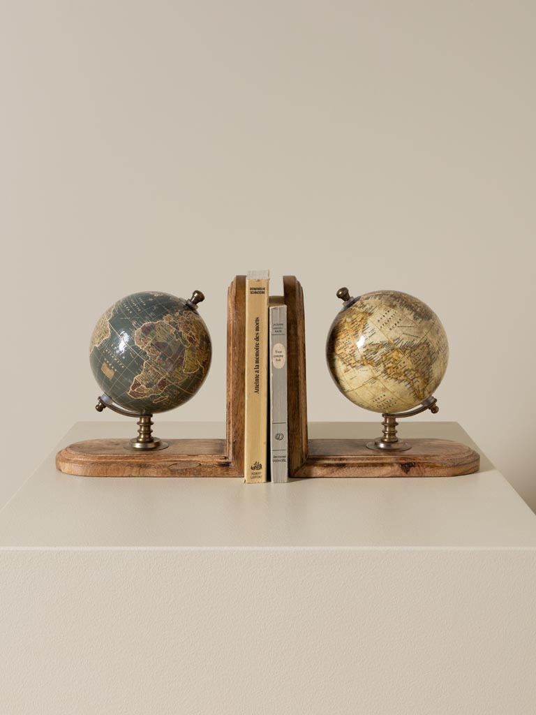 Bookends with globes - 1