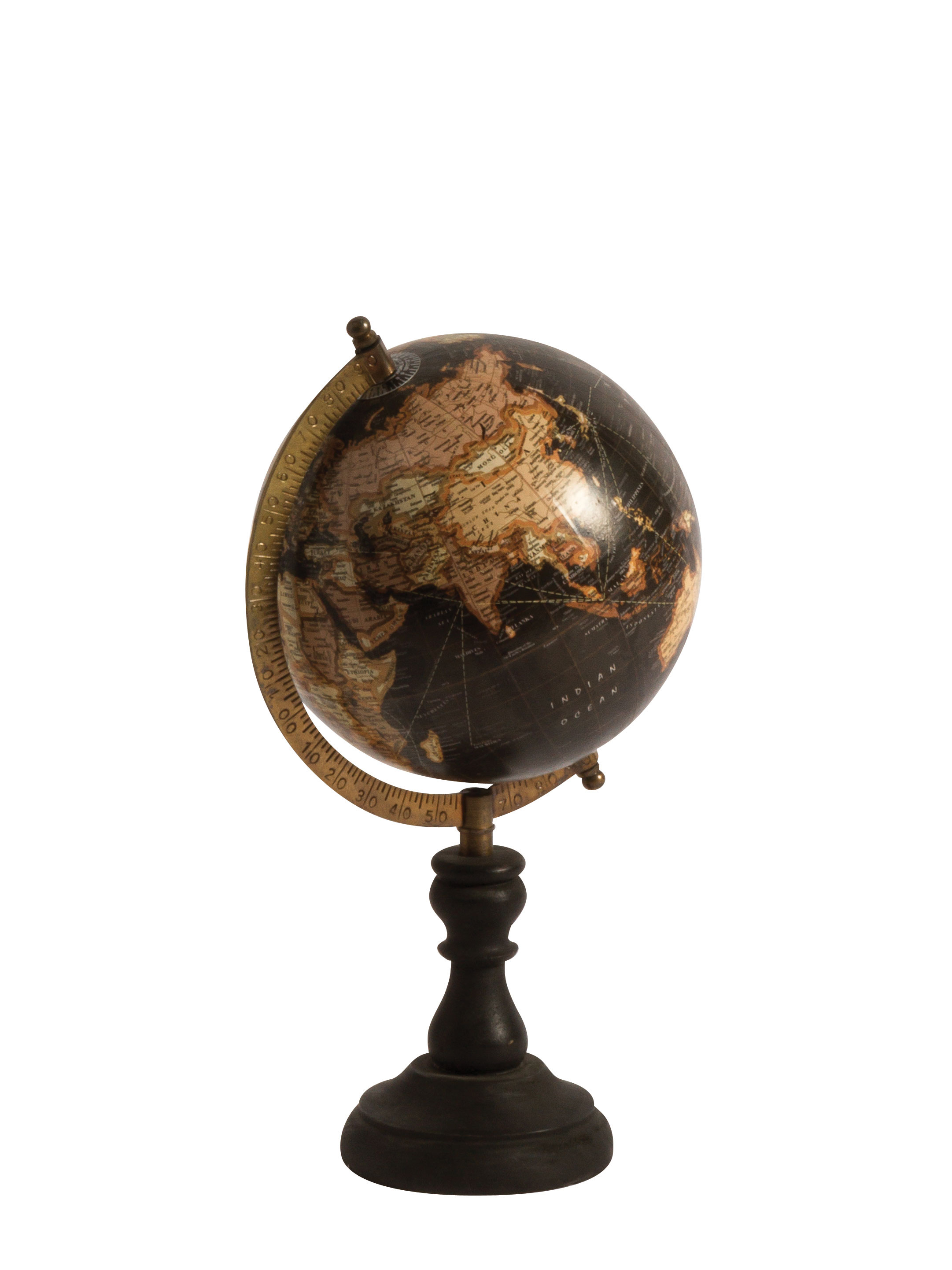 Black globe on black base - 2