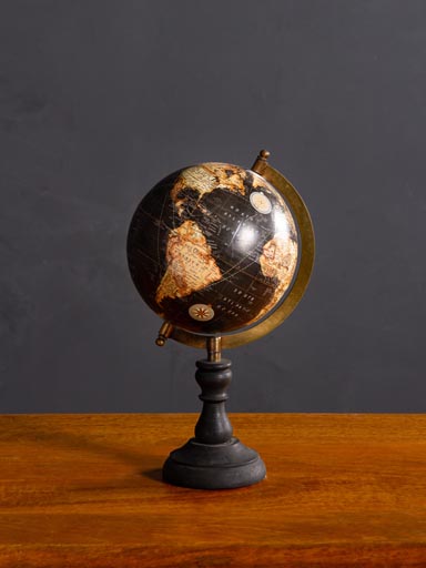 Black globe on black stand