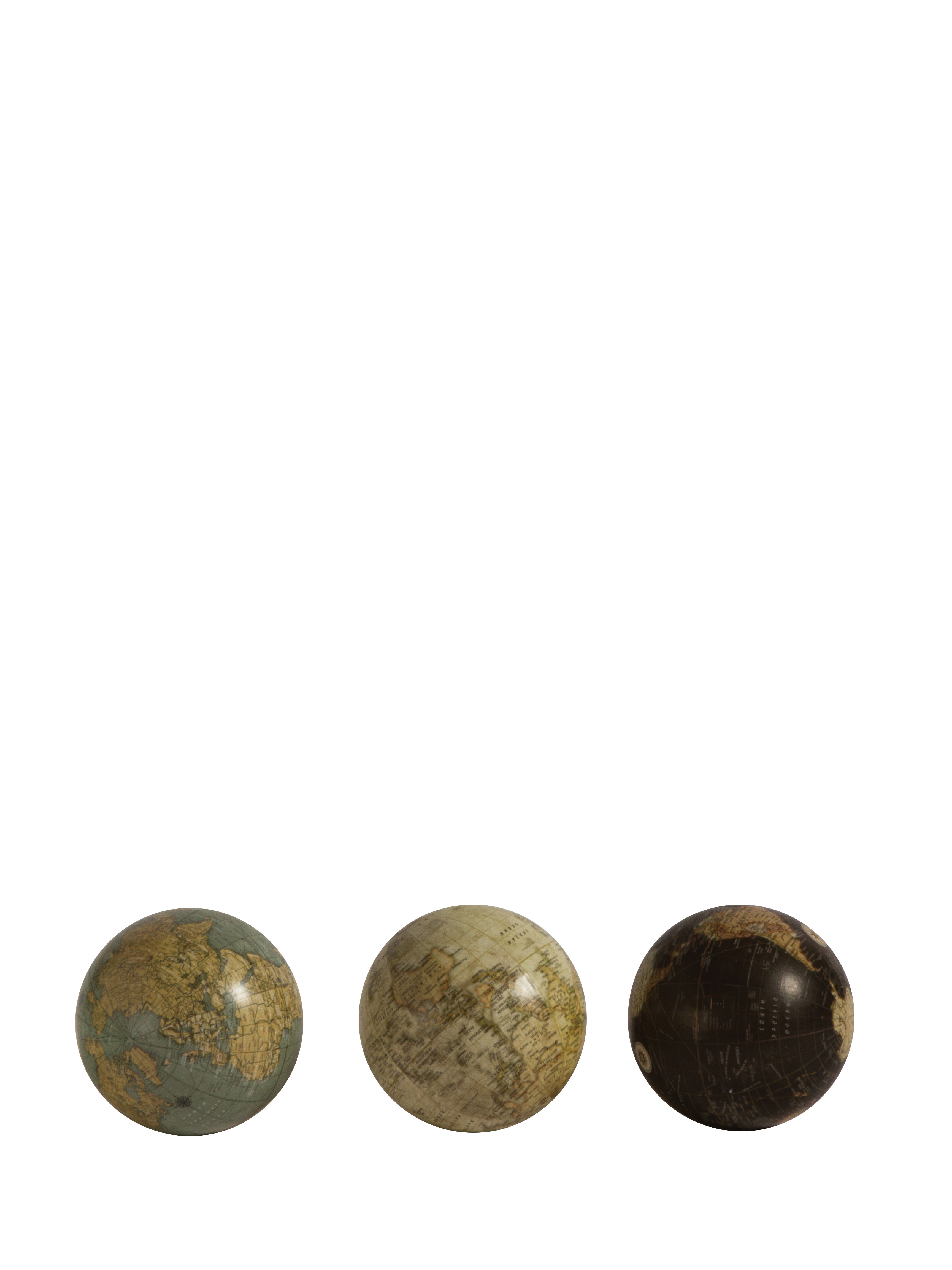 S/3 globes 10cm sans base - 2