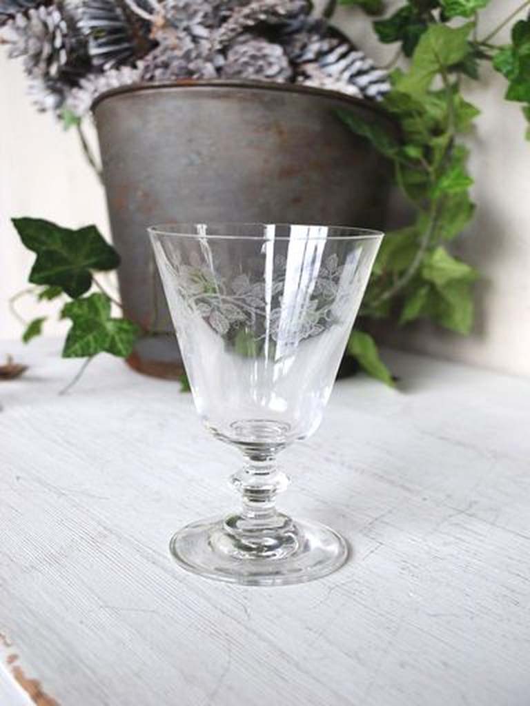Water glass with carved Roses - 1