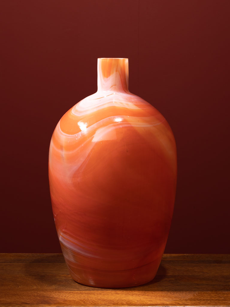 Orange glass vase Tie Dye (color variation) - 3