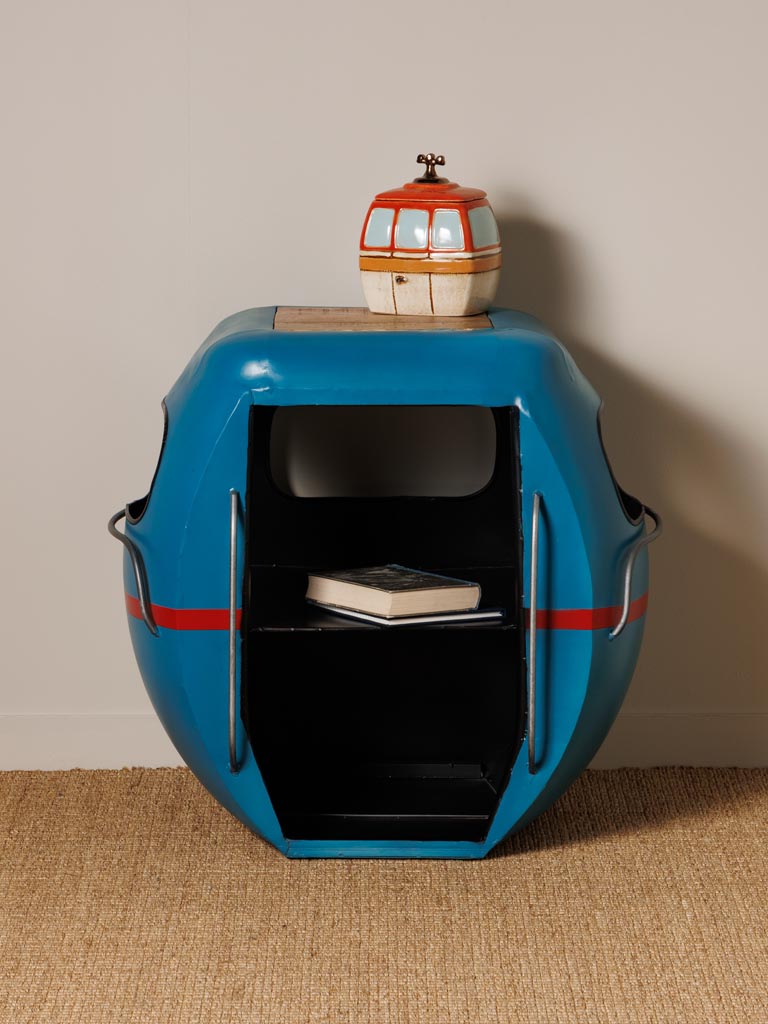 Blue cable car bedside table - 3