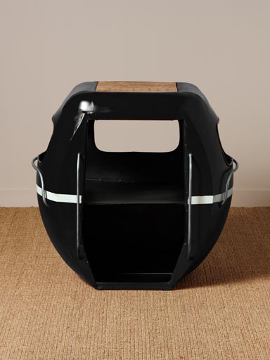 Black cable car bedside table