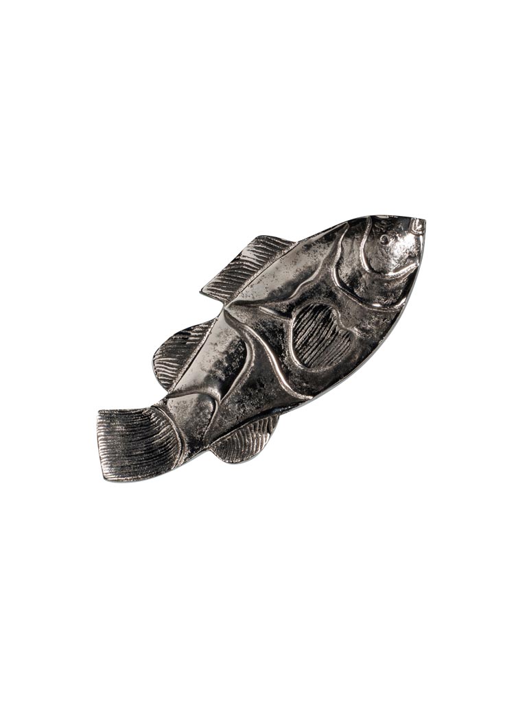 Fish trinket tray silver metal - 2