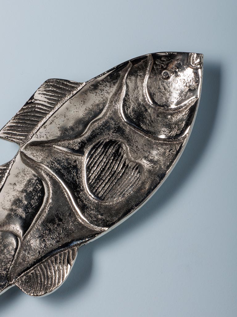 Fish trinket tray silver metal - 3