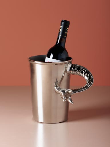 Giraffe ice bucket silver metal