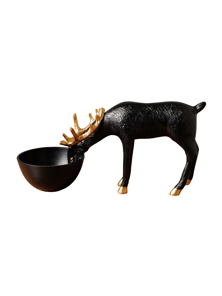 Bol cerf noir corne dorées - 2