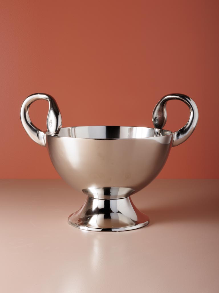 Swans ice bucket silver metal - 3